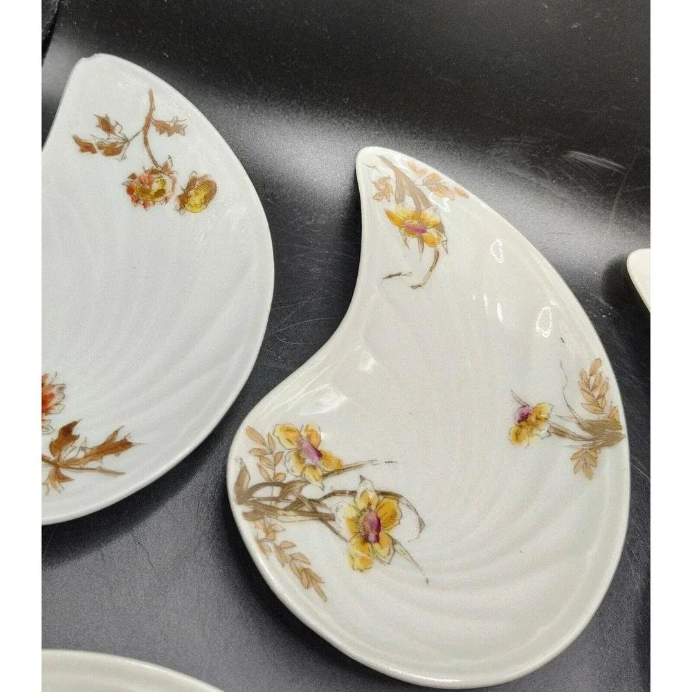 Vintage CFH Haviland Limoges Bone Dish Set Of 5 Floral *As-Is*